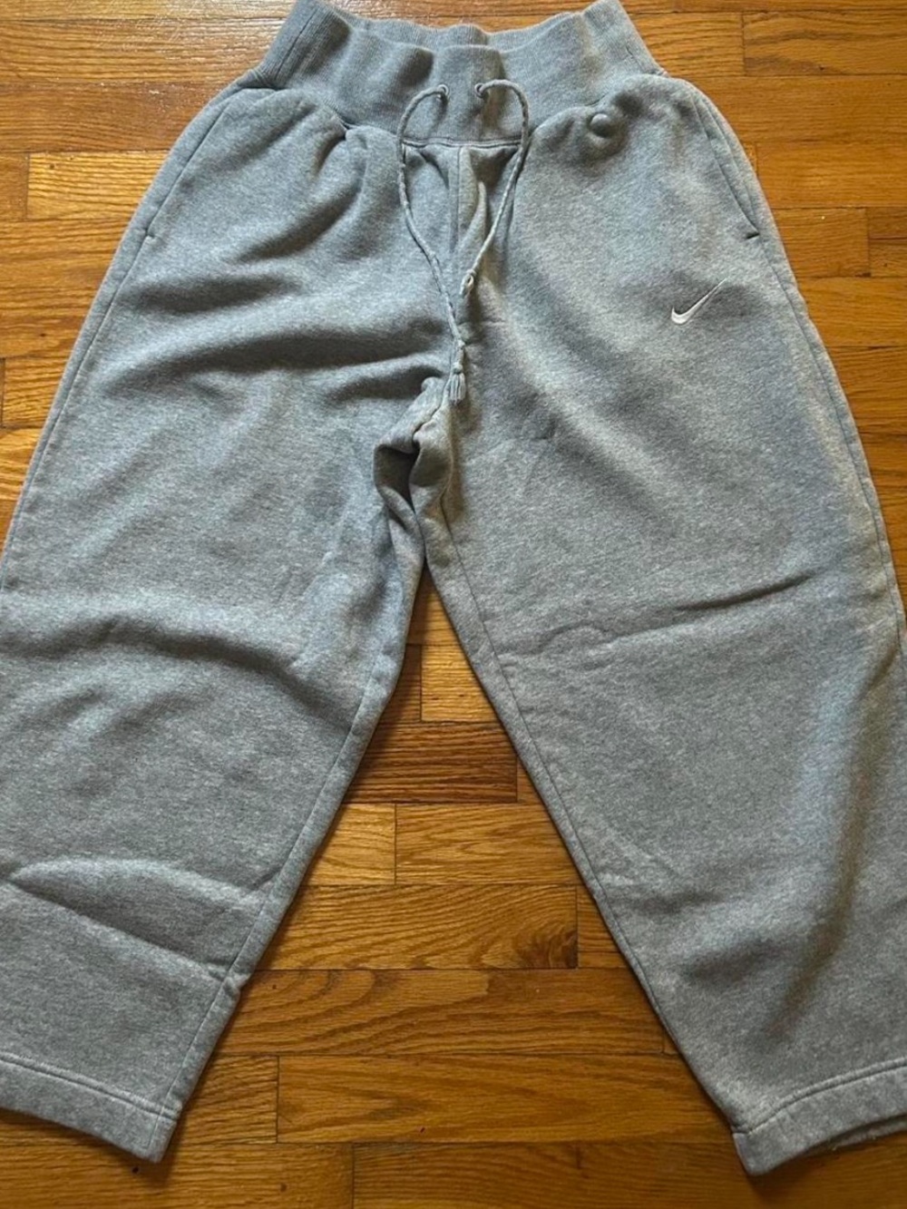 Nike Kids Grey Fleece Joggers with Drawstring